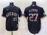 Men's Houston Astros #27 Jose Altuve Black Mexico With World Serise Champions Patch Cool Base Stitched Jersey,baseball caps,new era cap wholesale,wholesale hats